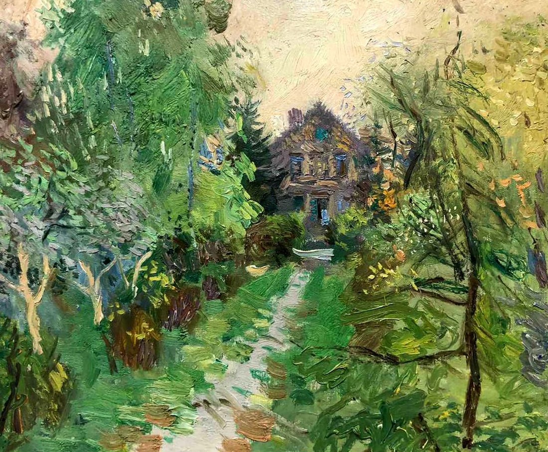 Oil painting House in the woods Zaretskyi Viktor: Title: Oil painting House in the woods Zaretskyi Viktor Description: GS 238 *** ABOUT THIS PAINTING *** * TITLE: "House in the woods" * ARTISTS: Zaretskyi Viktor * SIZE: 50x60 cm/'19.68x23.62 inches' 