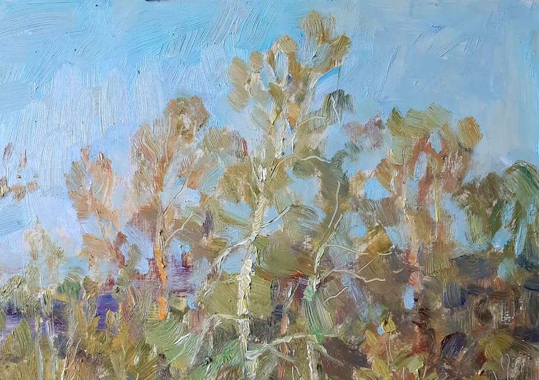 Oil painting Children walking in the street Kovalenko Ivan Mikhailovich - 3