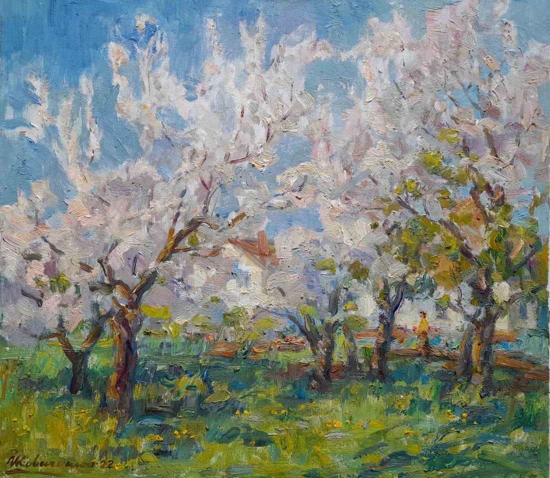 Oil painting morning garden Kovalenko Ivan Mikhailovich: Title: Oil painting morning garden Kovalenko Ivan Mikhailovich Description: Koval 155 *** ABOUT THIS PAINTING *** * TITLE: "morning garden" * ARTISTS: Kovalenko Ivan Mikhailovich * SIZE: 40x45 cm/'15.