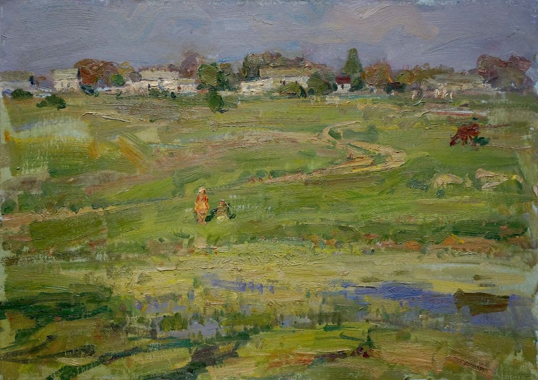 Oil painting Children in the field Olkhov Vladimir Nikolaevich: Title: Oil painting Children in the field Olkhov Vladimir Nikolaevich Description: Verns 637 *** ABOUT THIS PAINTING *** * TITLE: "Children in the field" * ARTISTS: Olkhov Vladimir Nikolaevich * SIZE: