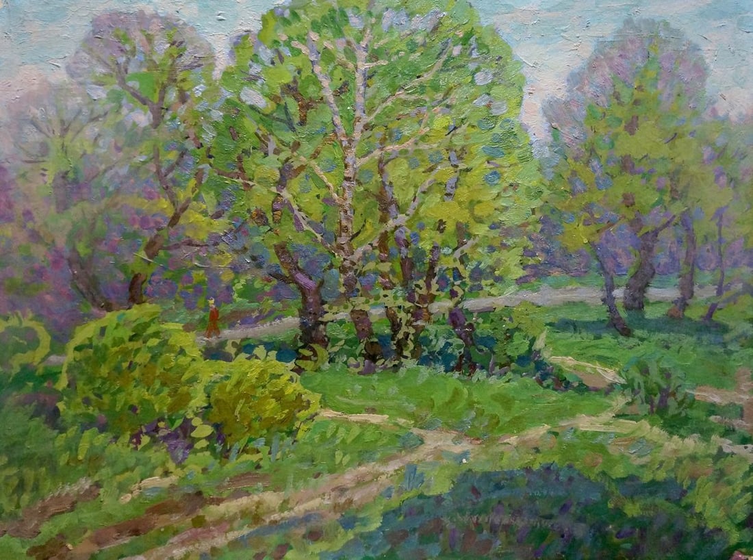 Oil painting Path in the grove Ruban Grigory Savelievich: Title: Oil painting Path in the grove Ruban Grigory Savelievich Description: Verns 658 *** ABOUT THIS PAINTING *** * TITLE: "Path in the grove" * ARTISTS: Ruban Grigory Savelievich * SIZE: 47x62 cm/'1