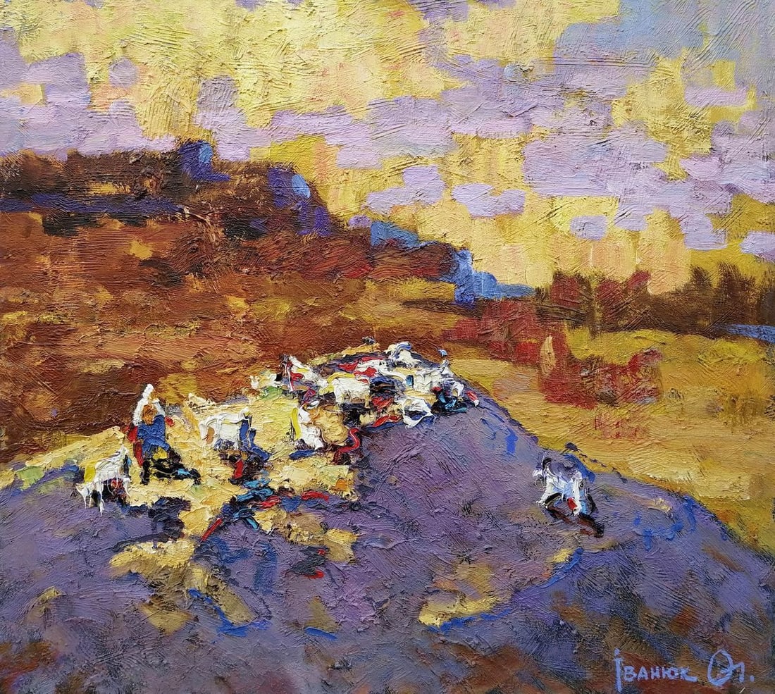 Oil painting Evening landscape Kalenyuk Alex: Title: Oil painting Evening landscape Kalenyuk Alex Description: Kalen 80 *** ABOUT THIS PAINTING *** * TITLE: "Evening landscape" * ARTISTS: Kalenyuk Alex * SIZE: 90x100 cm/'35.43x39.37 inches' * MED