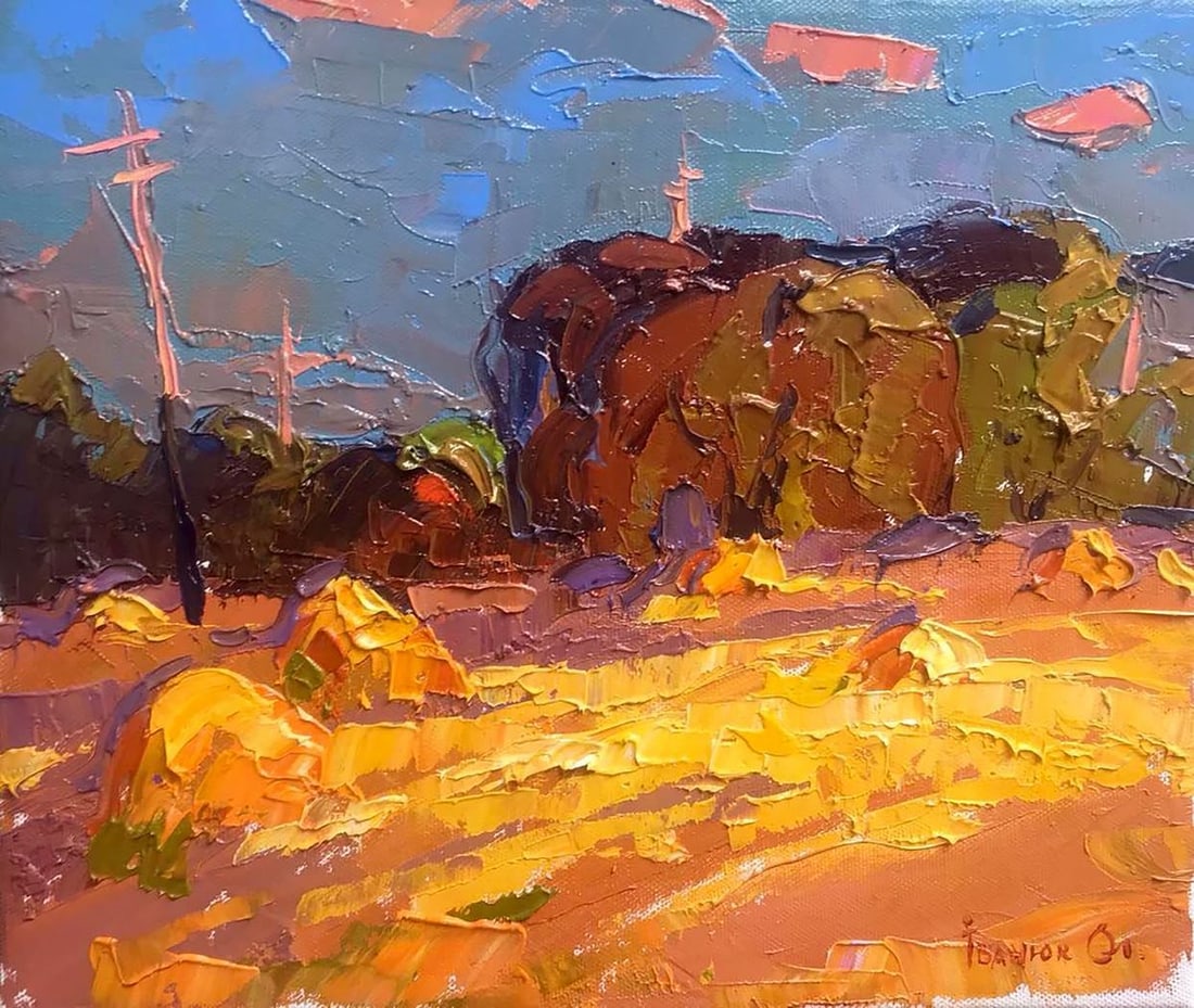 Oil painting Autumn evening Kalenyuk Alex: Title: Oil painting Autumn evening Kalenyuk Alex Description: Kalen 642 *** ABOUT THIS PAINTING *** * TITLE: "Autumn evening" * ARTISTS: Kalenyuk Alex * SIZE: 25x30 cm/'9.84x11.81 inches' * MEDIUM: oi