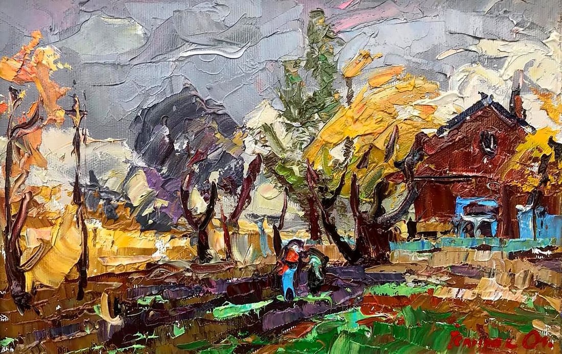 Oil painting Autumn cold Kalenyuk Alex: Title: Oil painting Autumn cold Kalenyuk Alex Description: Kalen 659 *** ABOUT THIS PAINTING *** * TITLE: "Autumn cold" * ARTISTS: Kalenyuk Alex * SIZE: 20x30 cm/'7.87x11.81 inches' * MEDIUM: oil, can