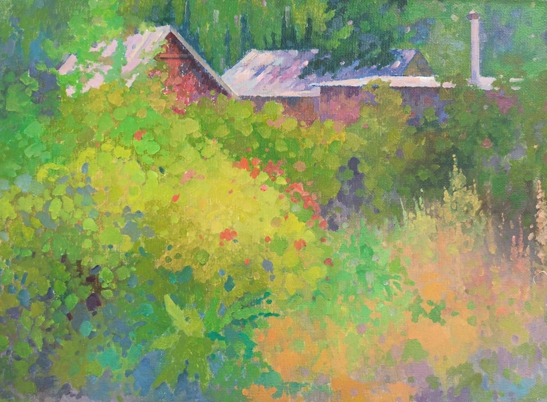 Oil painting Summer garden Peter Tovpev (1 of 8)