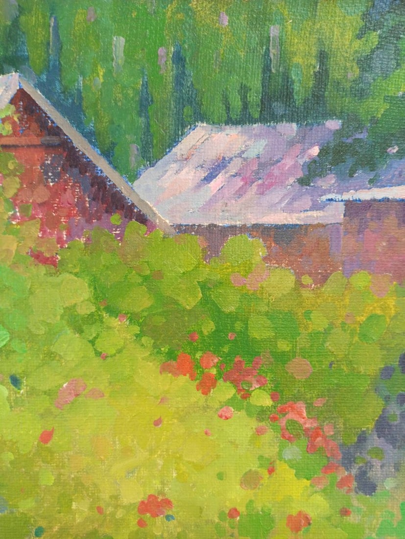 Oil painting Summer garden Peter Tovpev - 3