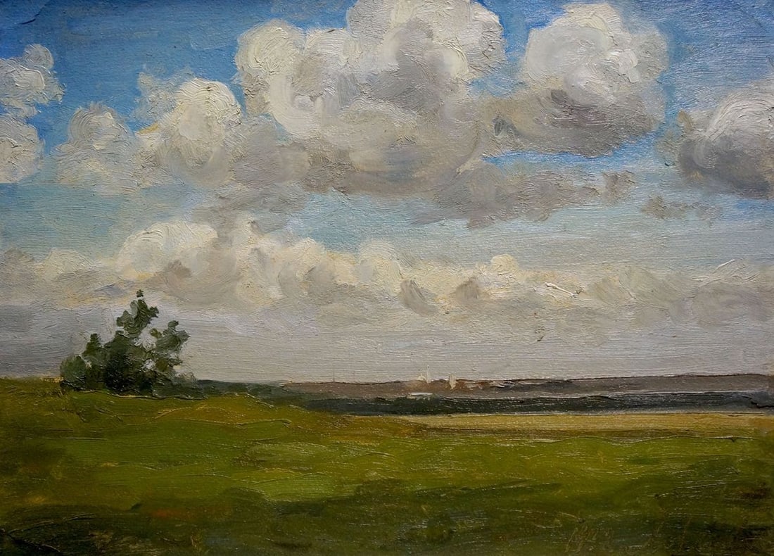 Oil painting To the rain Buryachok Nikolay Ivanovich: Title: Oil painting To the rain Buryachok Nikolay Ivanovich Description: Verns 1085 *** ABOUT THIS PAINTING *** * TITLE: "To the rain" * ARTISTS: Buryachok Nikolay Ivanovich * SIZE: 26x36 cm/'10.23x14