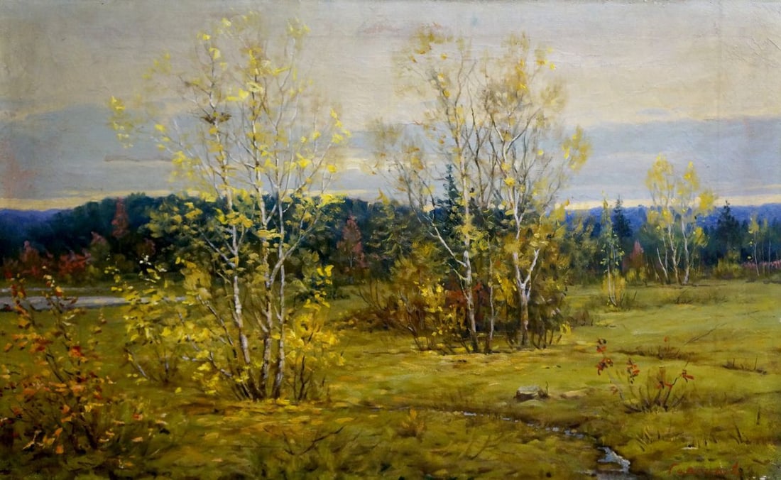 Oil painting Landscape Gavrilov V.N.: Title: Oil painting Landscape Gavrilov V.N. Description: Vern 587 *** ABOUT THIS PAINTING *** * TITLE: "Landscape" * ARTISTS: Gavrilov V.N. * SIZE: 50x80 cm/'19.68x31.49 inches' * MEDIUM: oil, canvas 