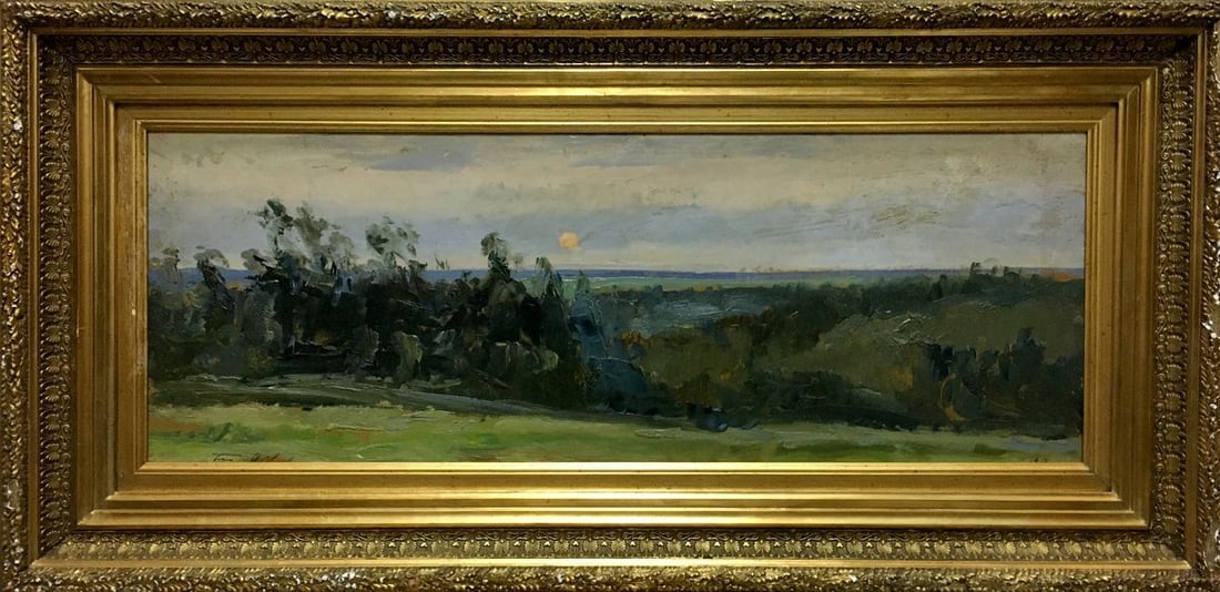 Oil painting Twilight Boris Nikolaevich Yakovlev: Title: Oil painting Twilight Boris Nikolaevich Yakovlev Description: Vern 816 *** ABOUT THIS PAINTING *** * TITLE: "Twilight" * ARTISTS: Boris Nikolaevich Yakovlev * SIZE: 26.5x73 cm/'10.43x28.74 inch