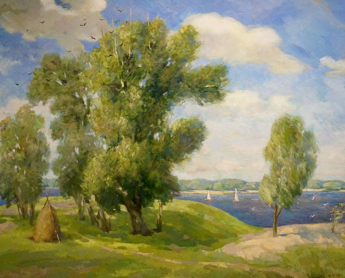 Oil painting Summer Mazur Vasily Fedorovich: Title: Oil painting Summer Mazur Vasily Fedorovich Description: Vern 1350 *** ABOUT THIS PAINTING *** * TITLE: "Summer" * ARTISTS: Mazur Vasily Fedorovich * SIZE: 120x150 cm/'47.24x59.05 inches' * MED
