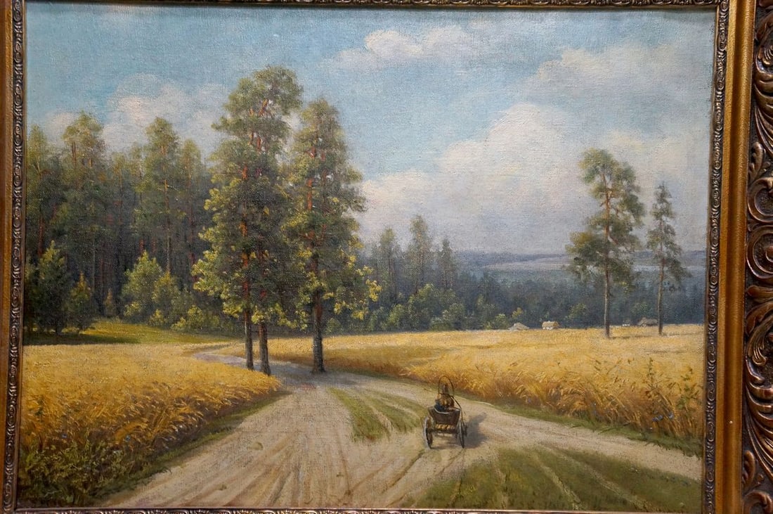 Oil painting Forest edge Tolkachevsky I.: Title: Oil painting Forest edge Tolkachevsky I. Description: Vern 1411 *** ABOUT THIS PAINTING *** * TITLE: "Forest edge" * ARTISTS: Tolkachevsky I. * SIZE: 53.5x71 cm/'21.06x27.95 inches' * MEDIUM: o