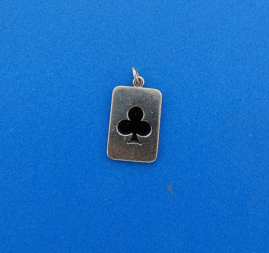 FUN Art Deco Platinum & Enamel Deck of Cards Charm Circa 1920s (1 of 5)