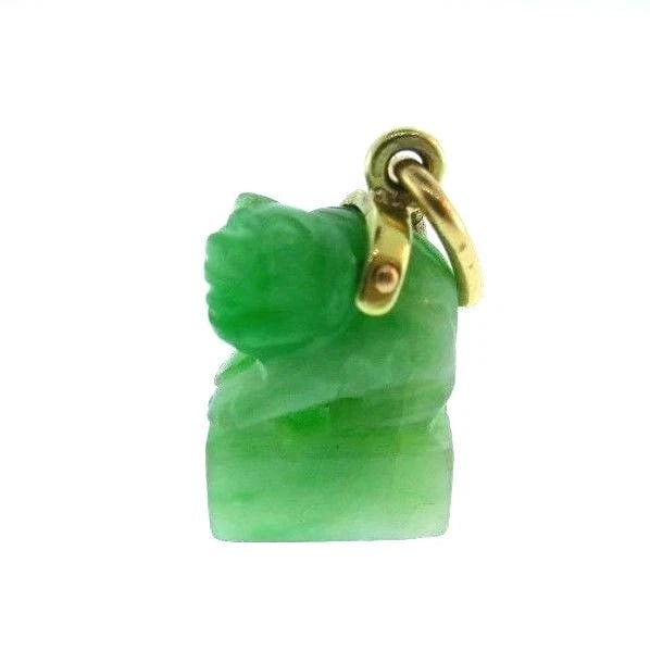 Jade Carved Animal Charm, 14K Yellow Gold Loop (1 of 4)