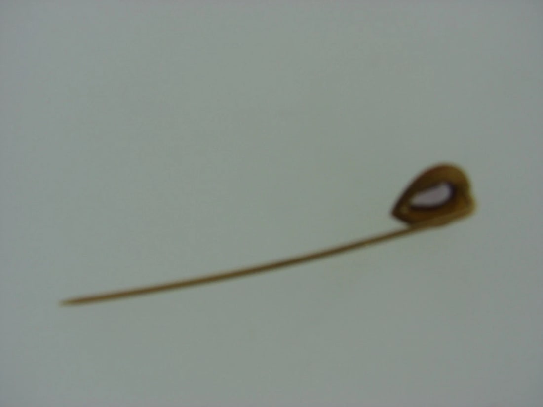 C1900 VICTORIAN ANTIQUE 10K YELLOW GOLD AMETHYST STICK PIN - 4