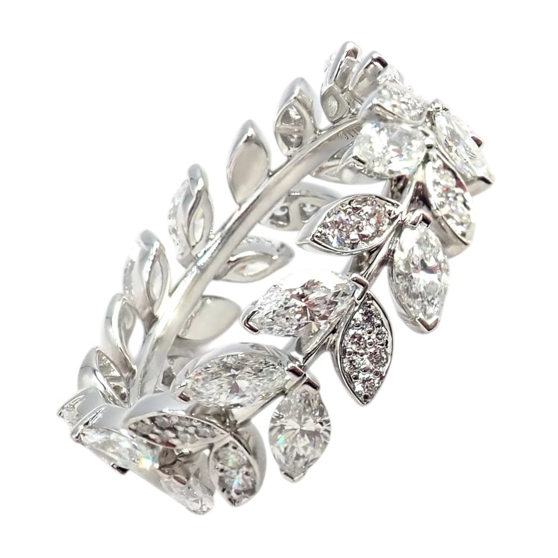 Authentic! Tiffany & Co Platlinum Victoria Vine Diamond 1.90ct Eternity Ring 7 - 11