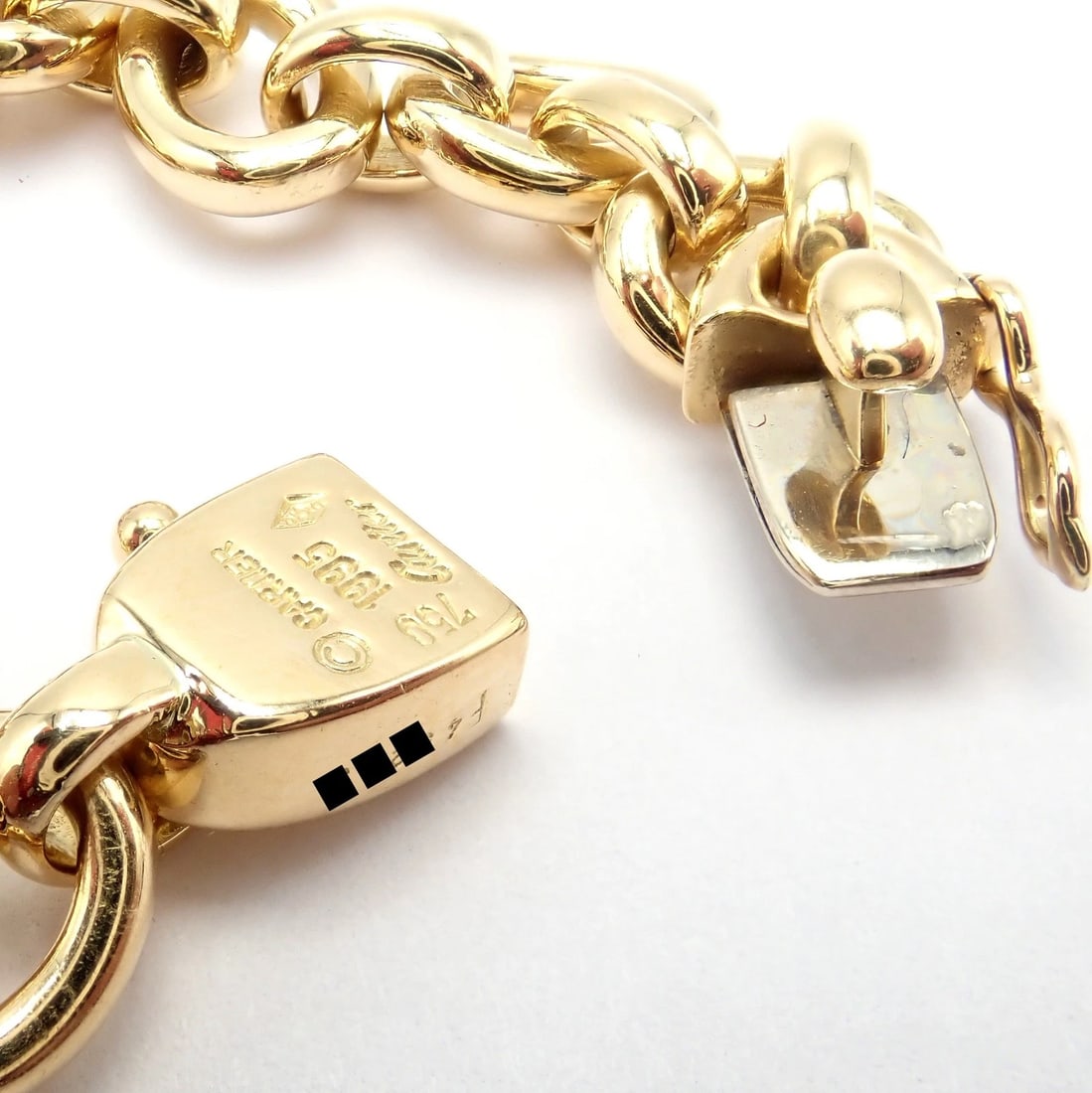 Authentic Cartier 18k Yellow Gold LOVE Trinity Double C Charm Link Bracelet 1995 - 5