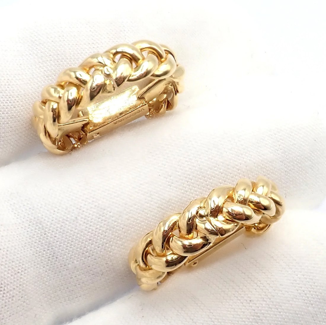 Authentic! Verdura 18k Yellow Gold Classic Rope Stirrup Cufflinks - 11