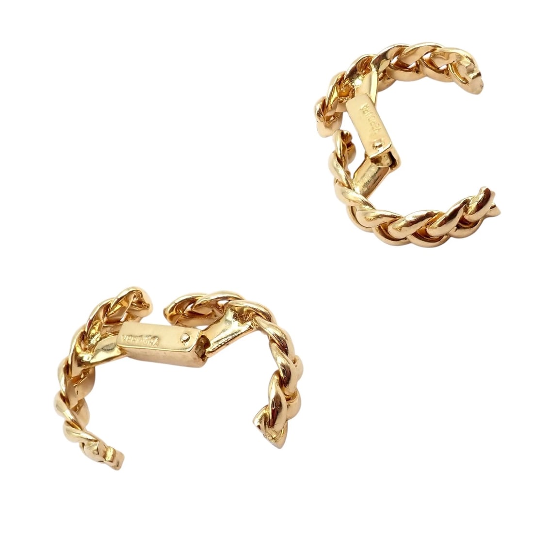 Authentic! Verdura 18k Yellow Gold Classic Rope Stirrup Cufflinks - 3