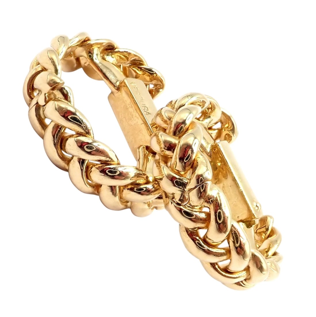Authentic! Verdura 18k Yellow Gold Classic Rope Stirrup Cufflinks - 4