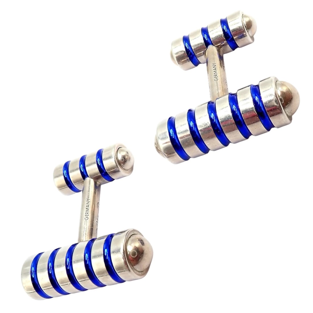 Tiffany & Co. Picasso Sterling Silver Cobalt Blue Enamel Cufflinks Germany - 7