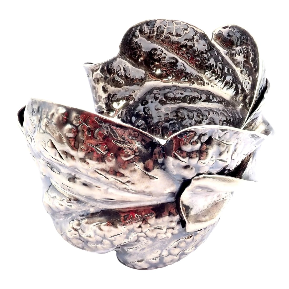 Rare! Vintage Mario Buccellati Silver Magnolia Leaf Branch Cuff Bracelet - 6