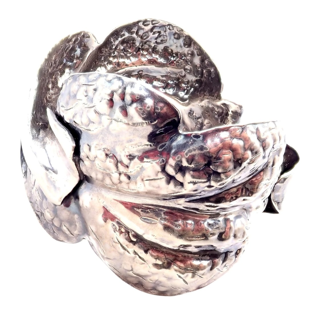 Rare! Vintage Mario Buccellati Silver Magnolia Leaf Branch Cuff Bracelet - 8
