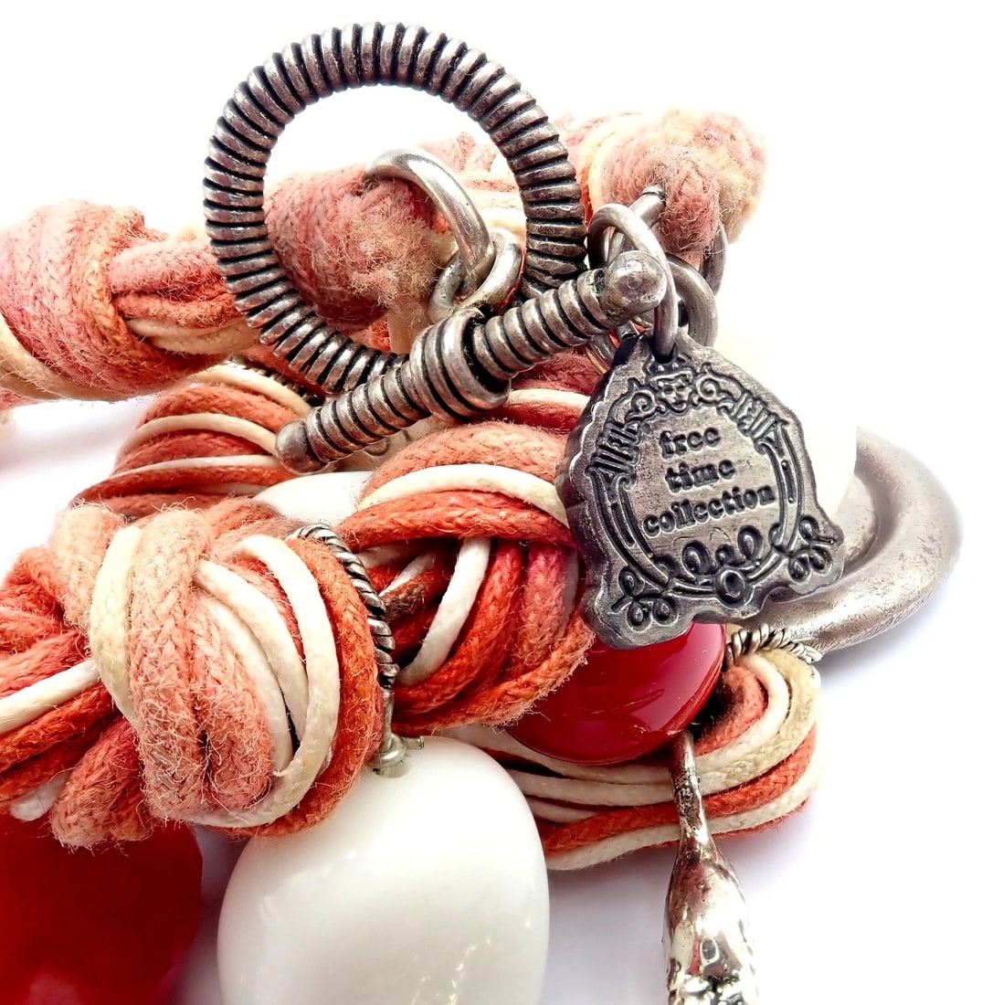 Rare! Vintage Mario Buccellati Free Time Silver Large Red Coral Fish Necklace - 11