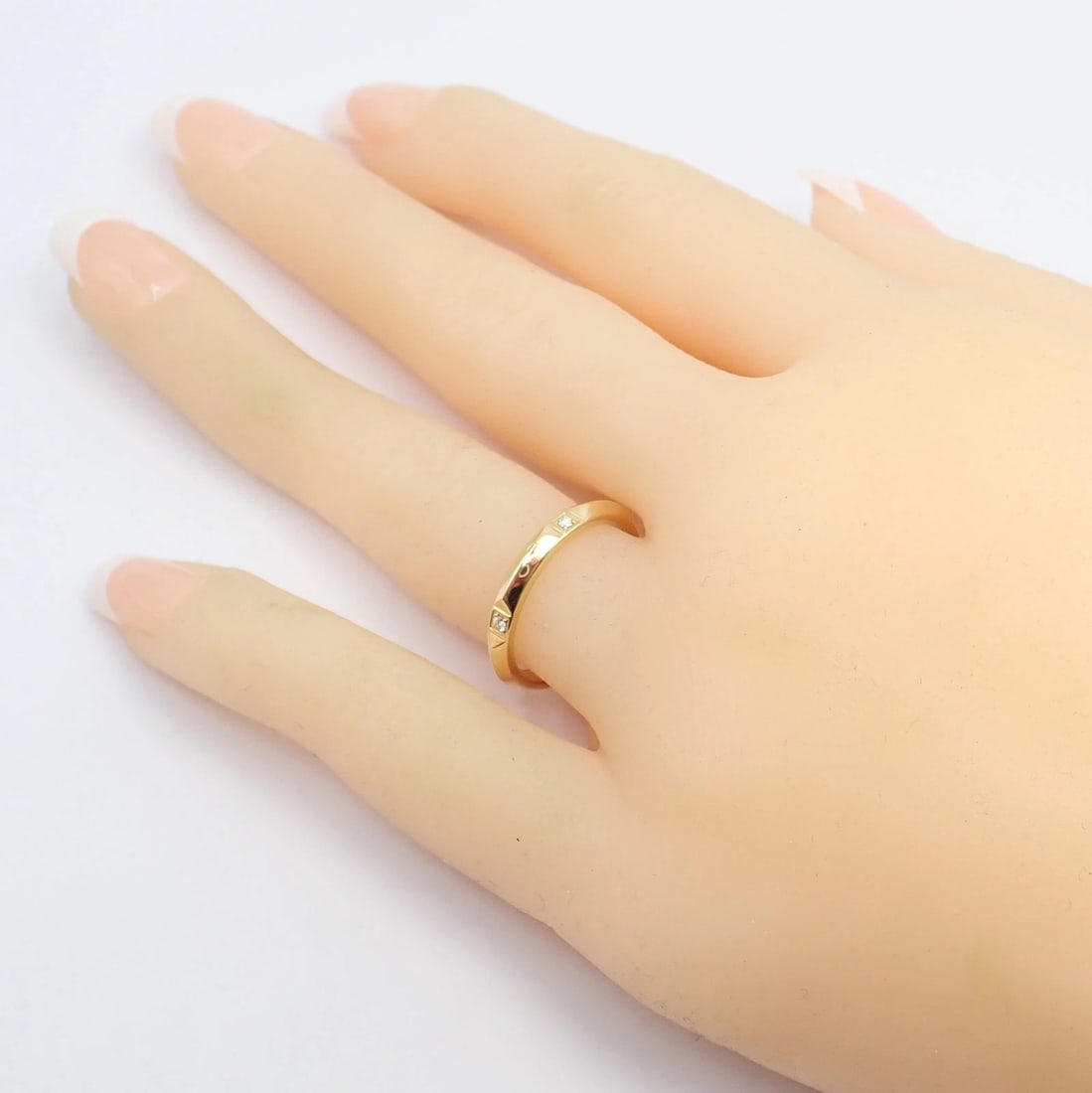 Authentic! Tiffany & Co. 18k Yellow Gold Diamond True 2.5mm Band Ring sz 6 - 7