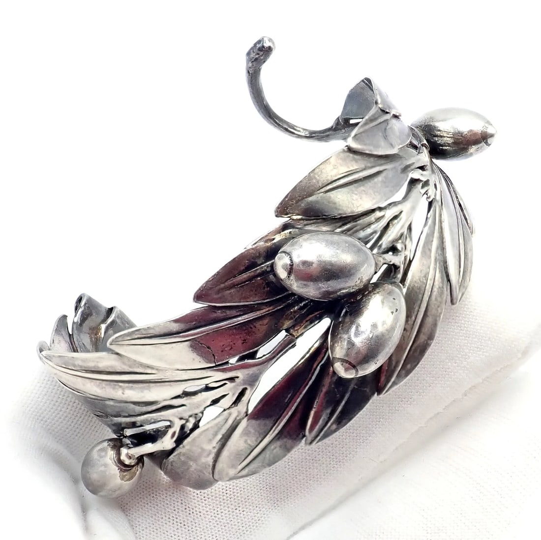 Rare! Vintage Mario Buccellati Silver Olive Leaf Branch Cuff Bracelet - 11