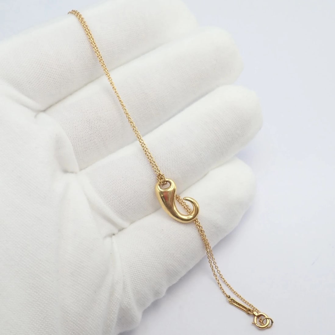 Vintage! Tiffany & Co Peretti 18k Gold Fish Hook Nautical Horn Pendant Necklace - 9