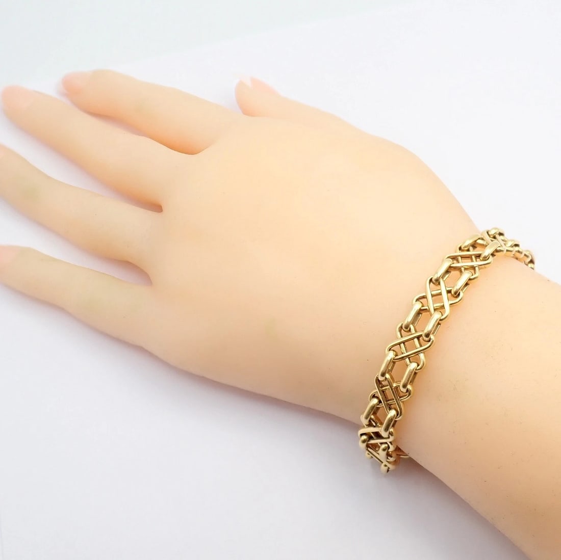 Authentic Vintage! Tiffany & Co 18k Yellow Gold Basket Weave Bracelet - 9