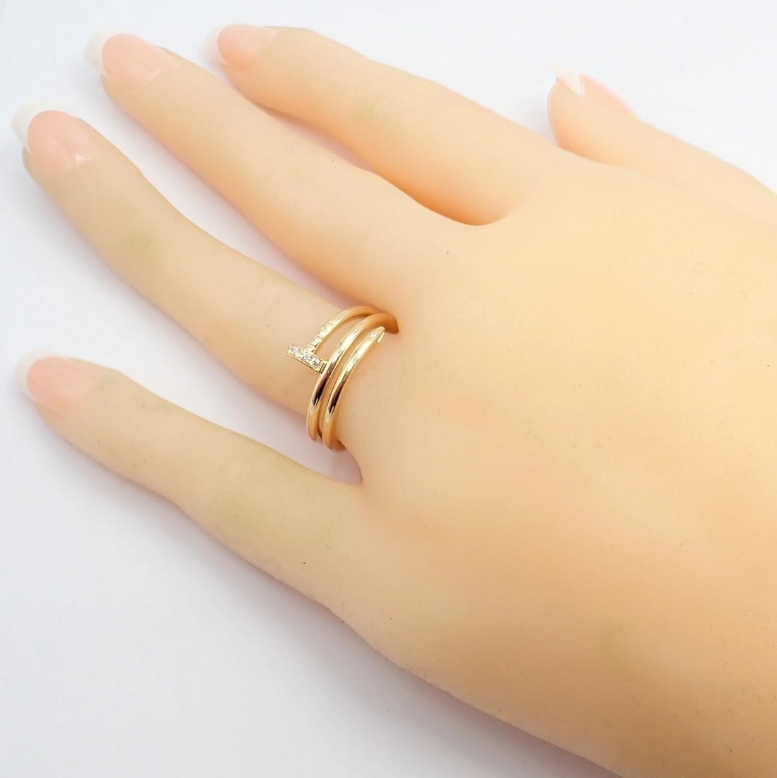 Authentic! Cartier Juste Un Clou 18k Yellow Gold Diamond Nail Band Ring 4.25 - 11