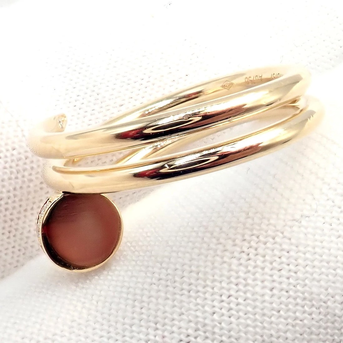 Authentic! Cartier Juste Un Clou 18k Yellow Gold Diamond Nail Band Ring 4.25 - 9