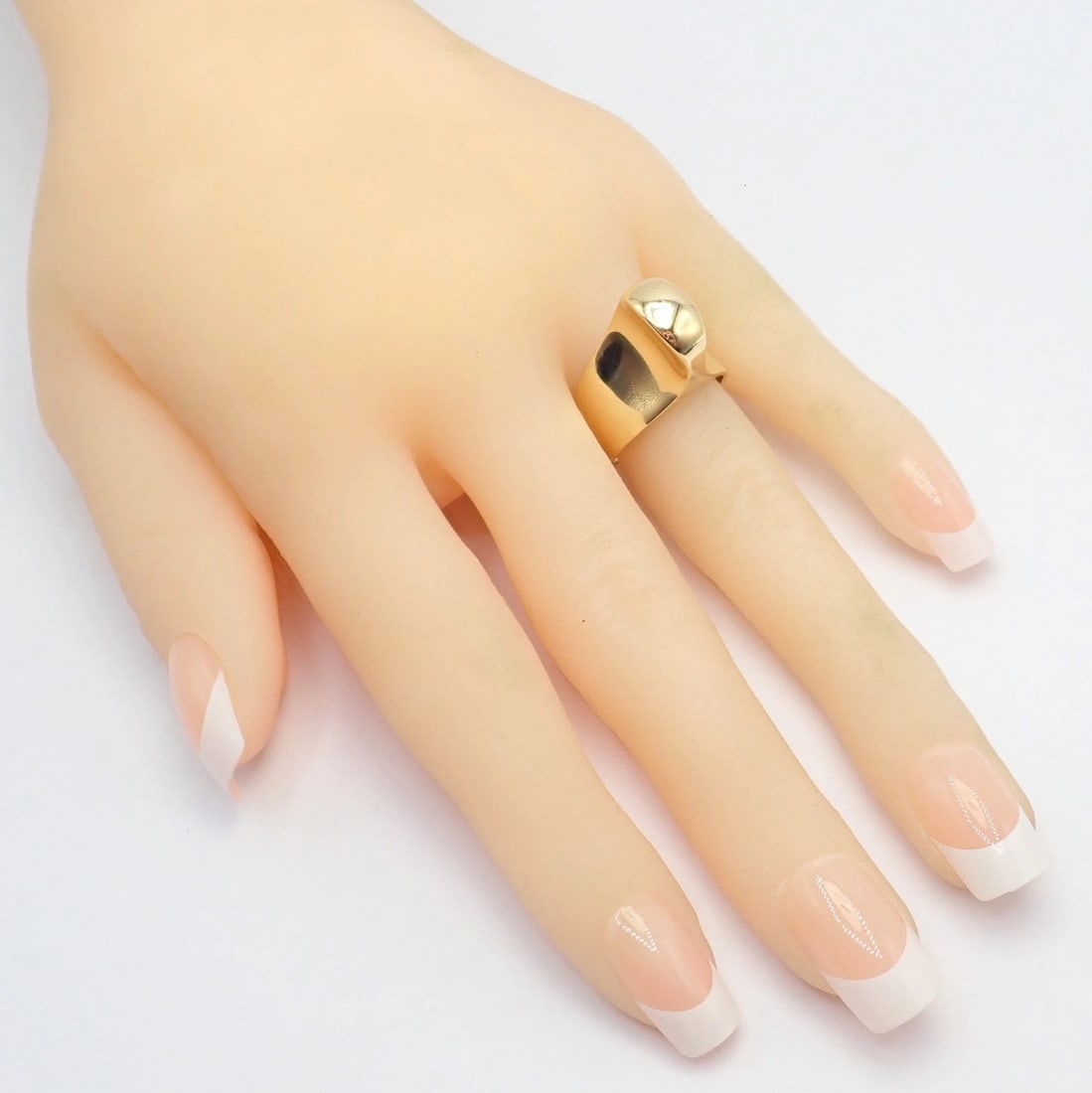 Authentic! Vintage Tiffany & Co. 18k Yellow Gold Large Top Curve Ring Sz 7 - 3
