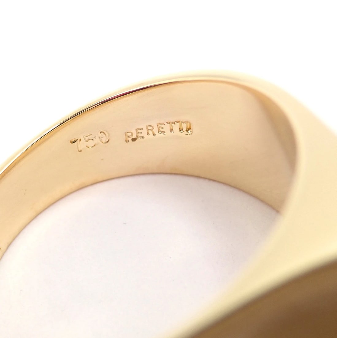Authentic! Vintage Tiffany & Co. 18k Yellow Gold Large Top Curve Ring Sz 7 - 5
