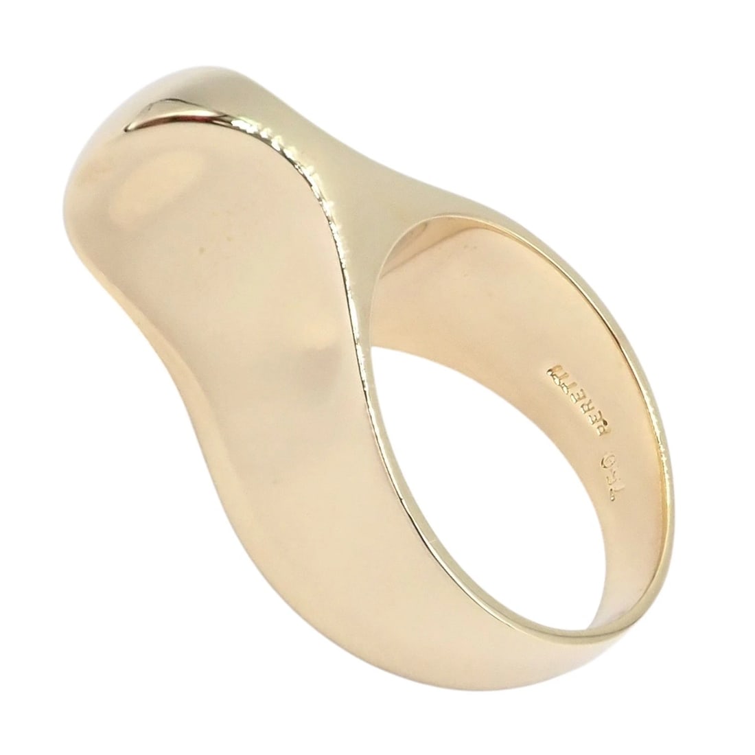 Authentic! Vintage Tiffany & Co. 18k Yellow Gold Large Top Curve Ring Sz 7 - 6