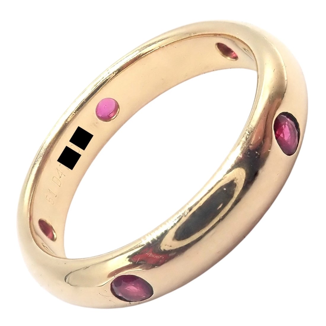 Authentic! Cartier Stella 18k Rose Gold Ruby Band Ring Size 51 - 3