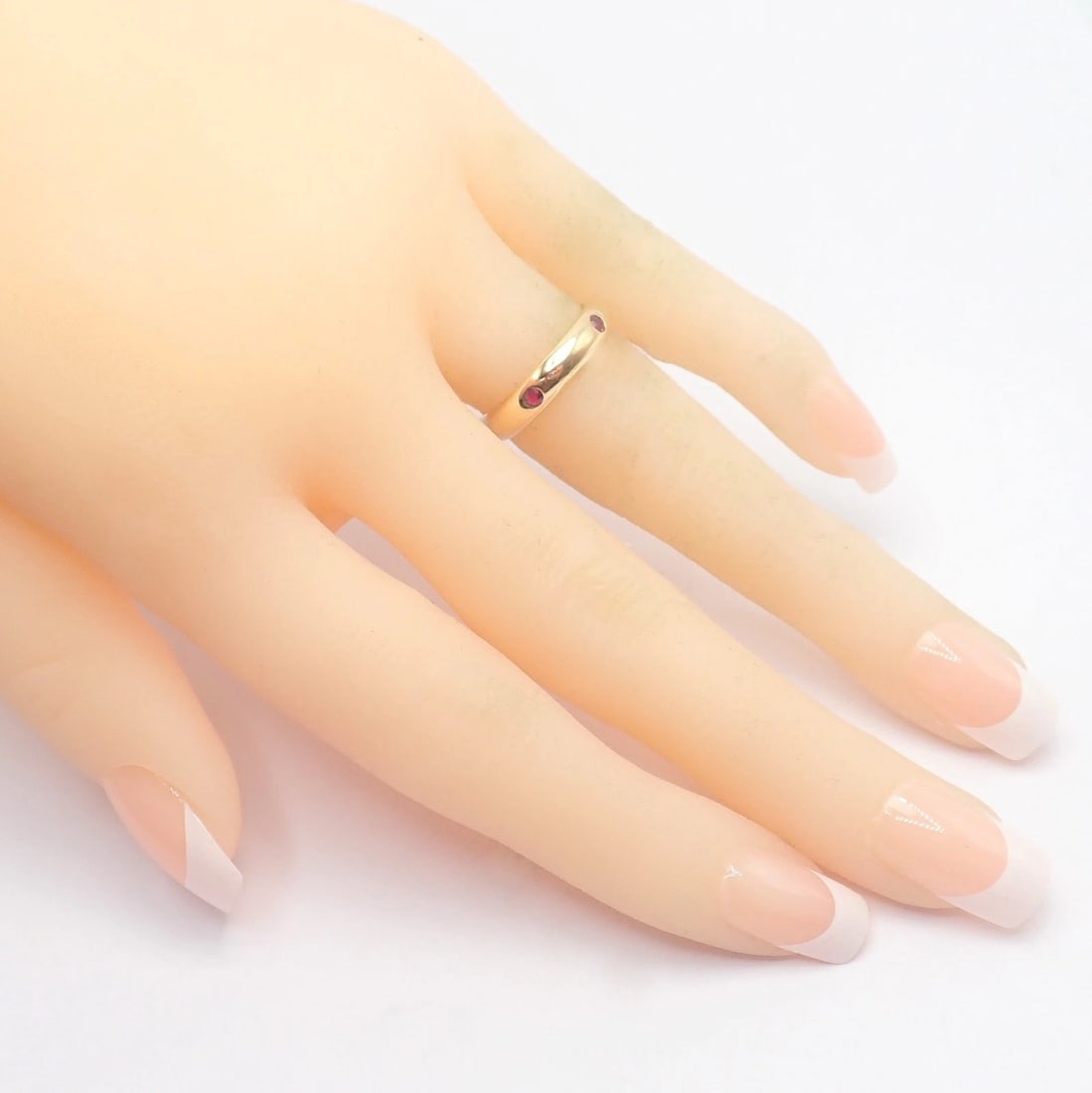 Authentic! Cartier Stella 18k Rose Gold Ruby Band Ring Size 51 - 4