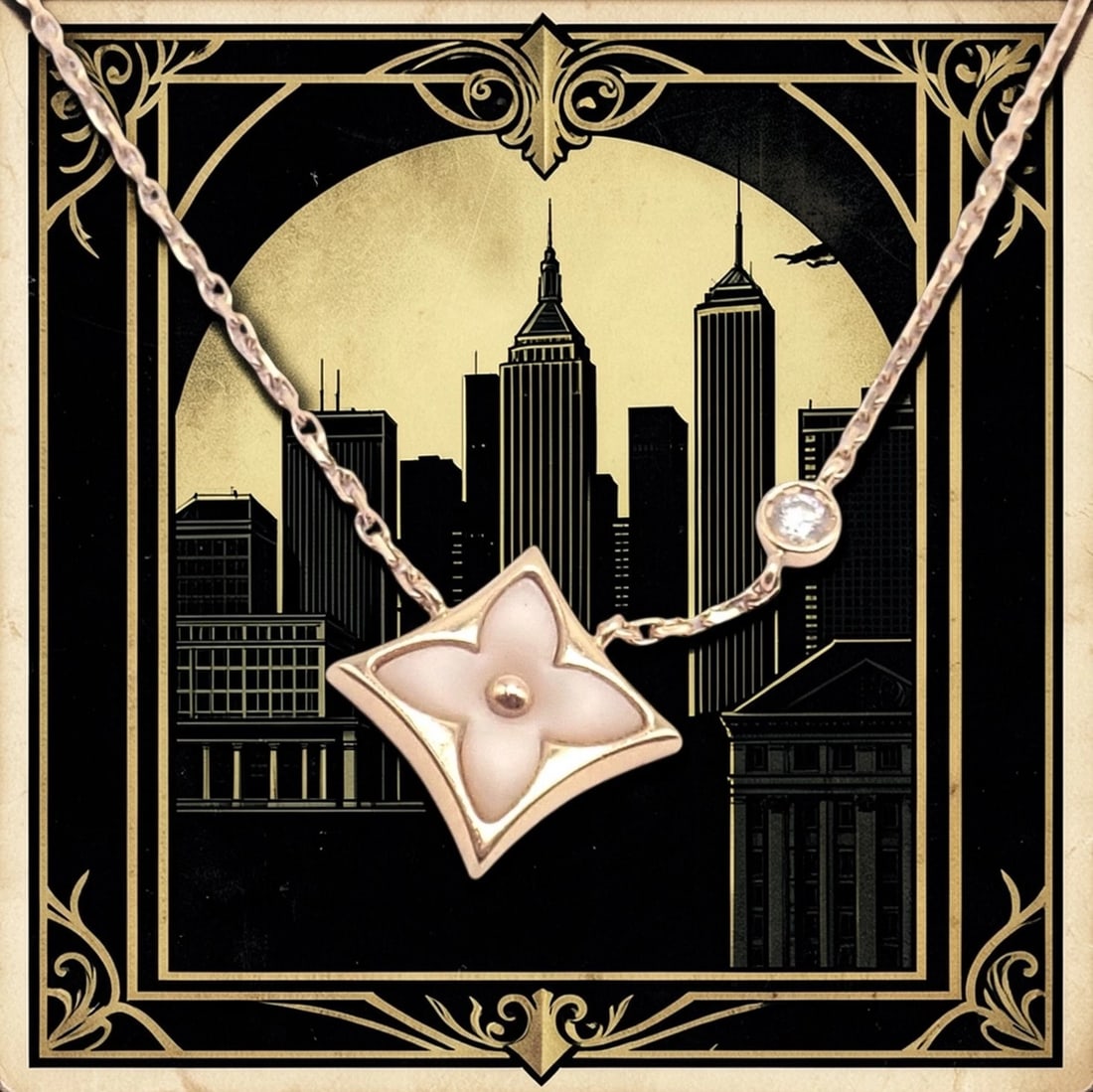 Authentic! Louis Vuitton 18k Rose Gold Diamond Mother Of Pearl Blossom Necklace - 2