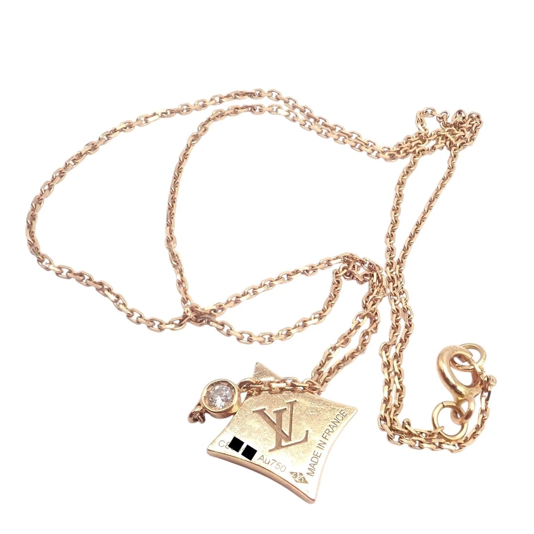 Authentic! Louis Vuitton 18k Rose Gold Diamond Mother Of Pearl Blossom Necklace - 4