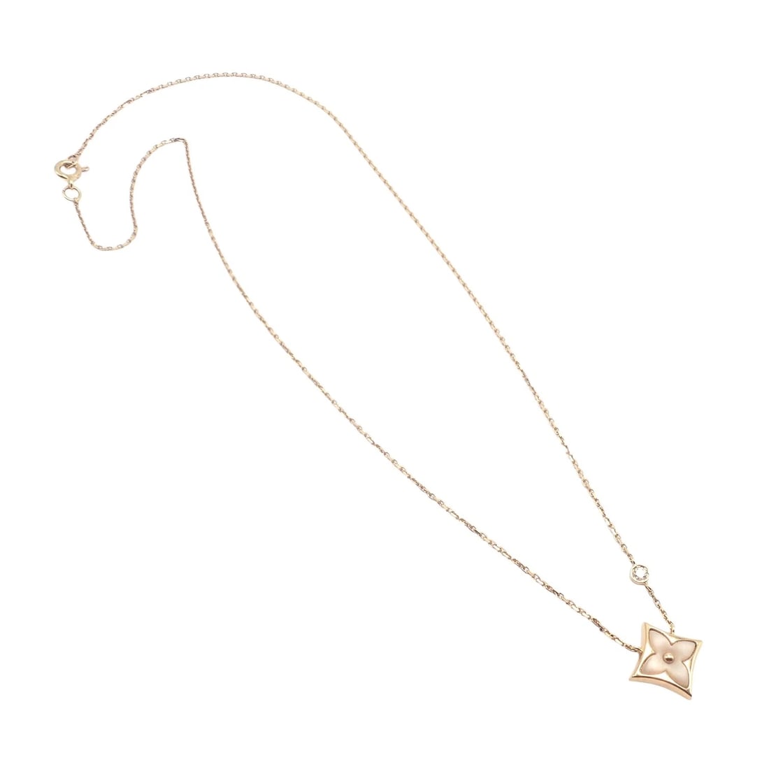 Authentic! Louis Vuitton 18k Rose Gold Diamond Mother Of Pearl Blossom Necklace - 5