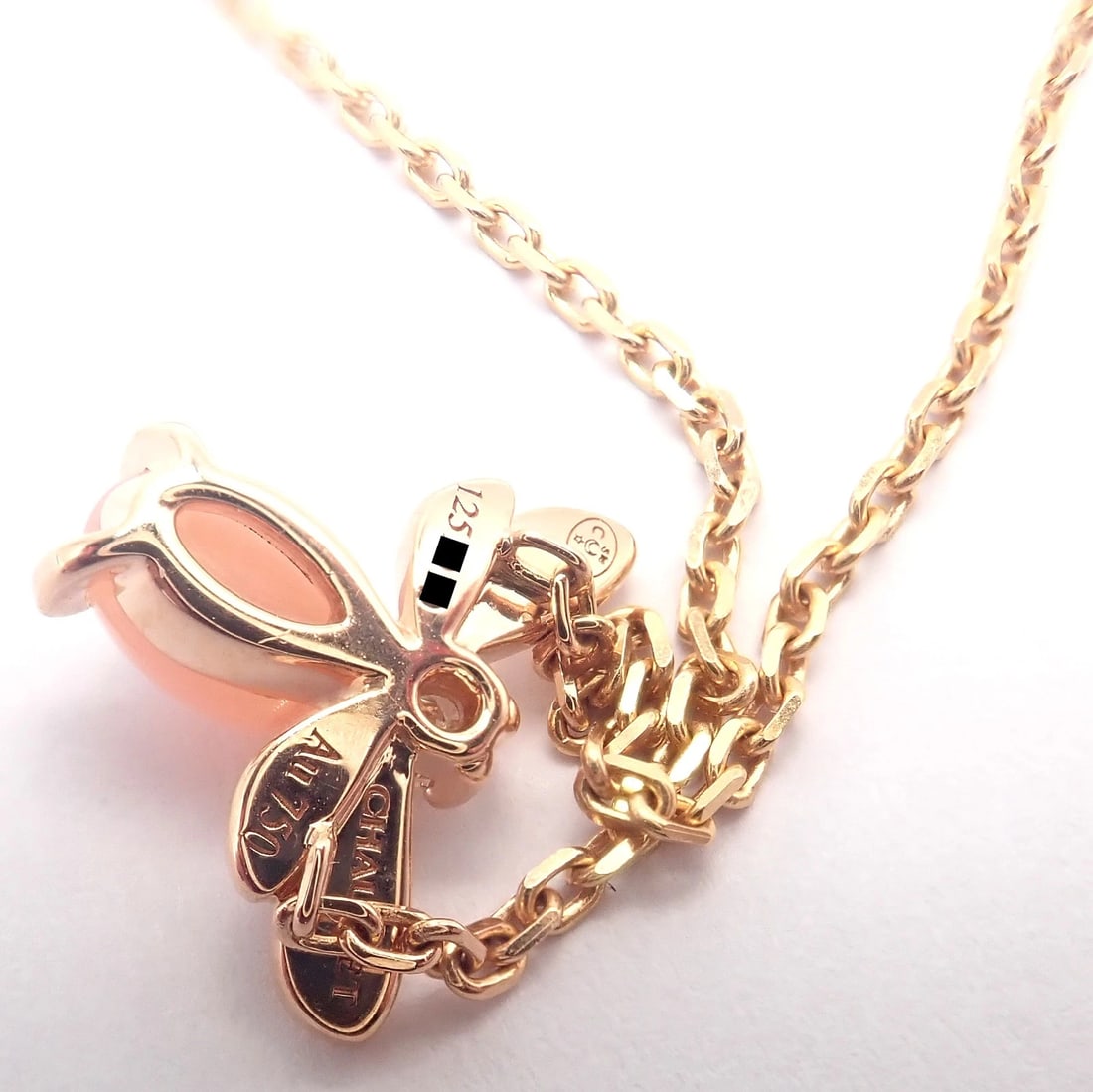 Authentic! Chaumet 18k Rose Gold Attrape Moi Diamond Pink Opal Necklace - 6