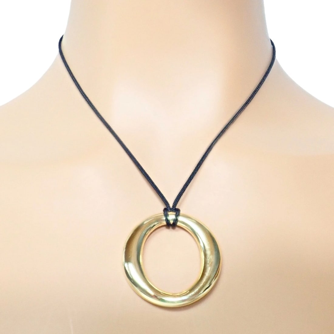Authentic! Tiffany & Co 18k Yellow Gold Peretti 35mm Medium Sevillana Necklace - 7