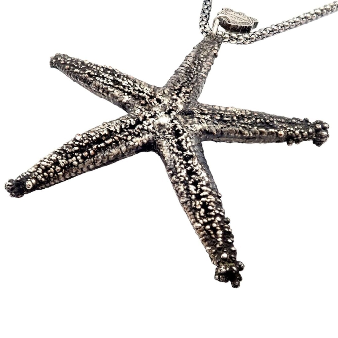 Rare! Vintage Mario Buccellati Silver Large Starfish Statement Necklace - 10