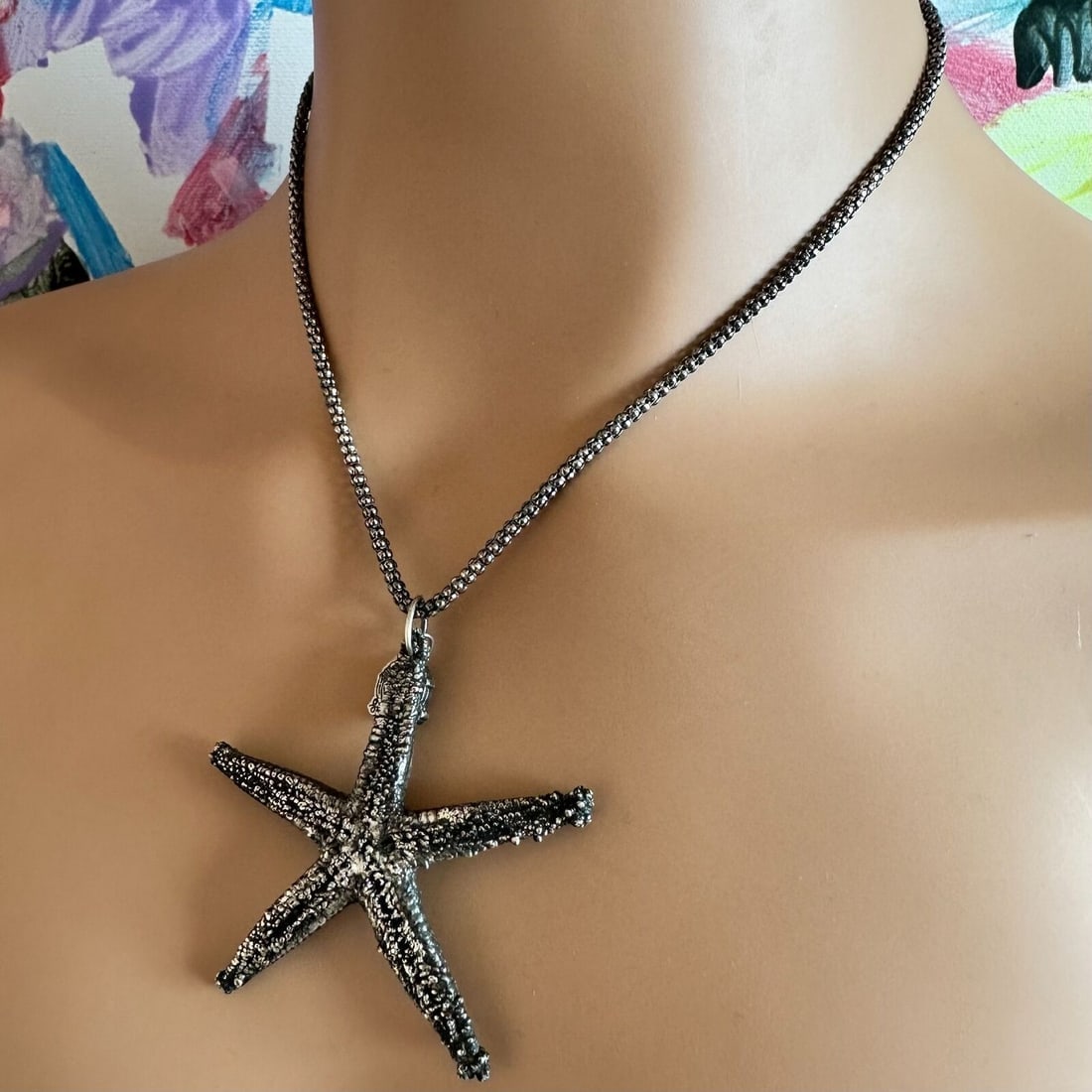 Rare! Vintage Mario Buccellati Silver Large Starfish Statement Necklace - 6