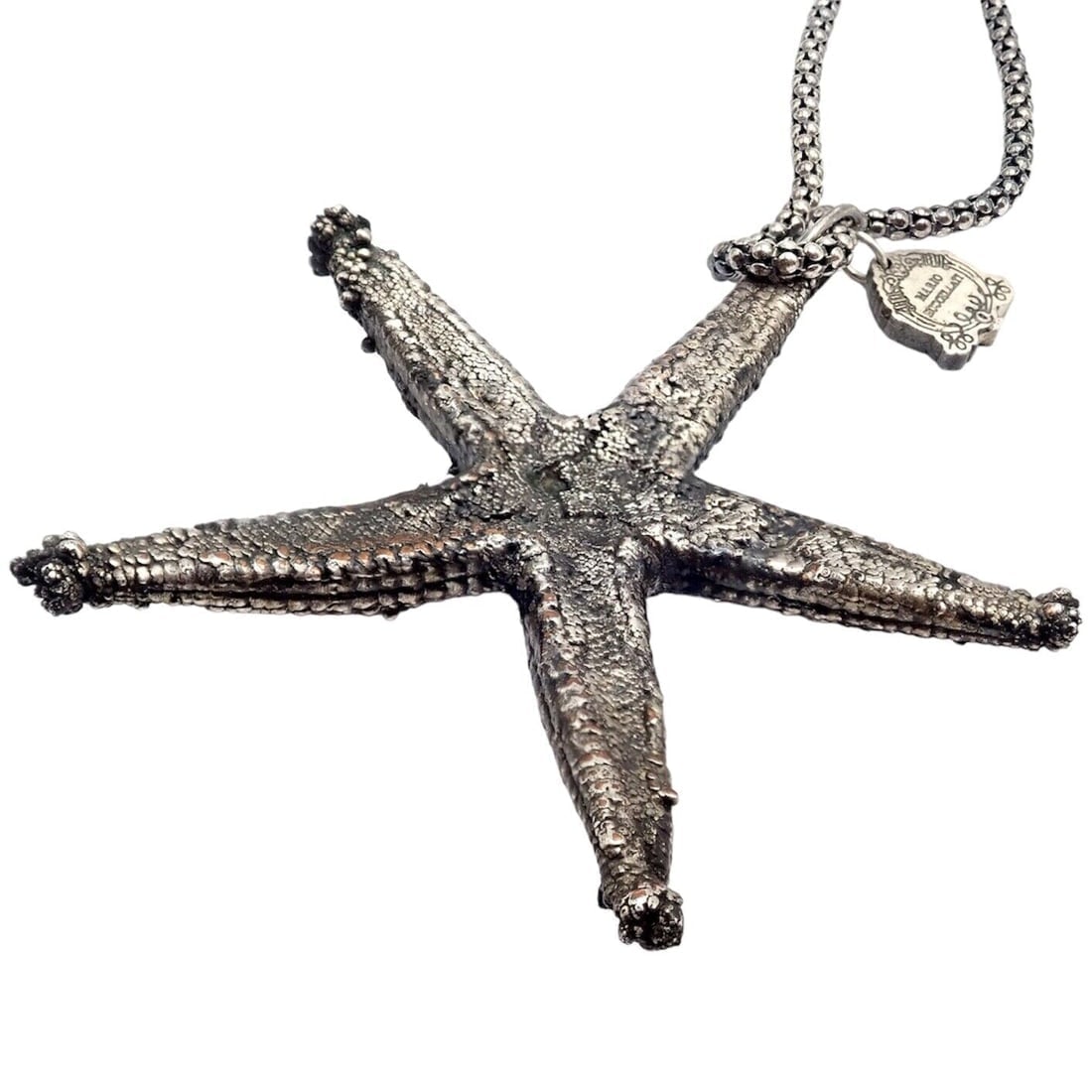 Rare! Vintage Mario Buccellati Silver Large Starfish Statement Necklace - 9
