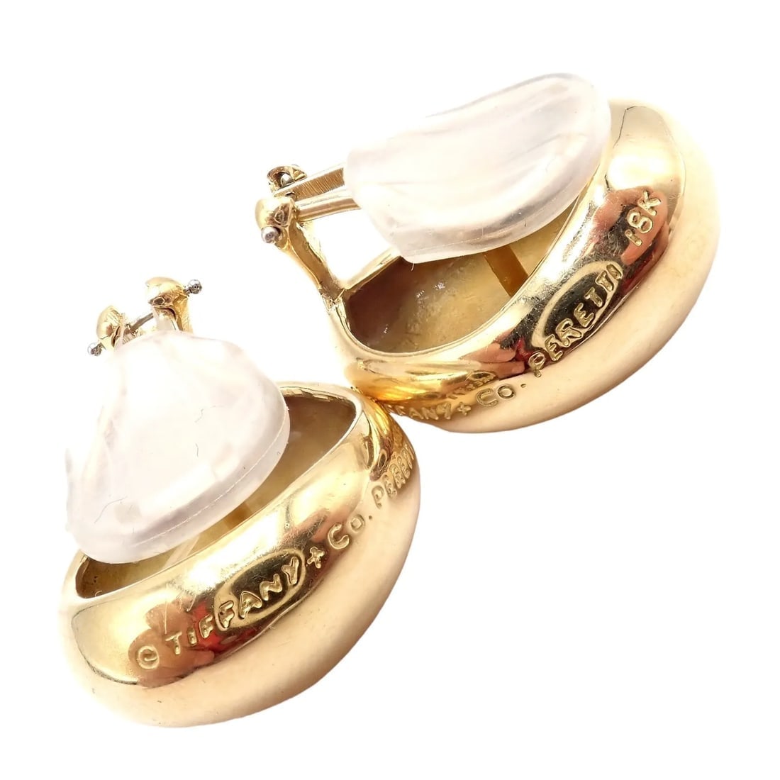 Authentic Tiffany & Co Peretti 18k Yellow Gold Extra Large Thumbprint Earrings - 2