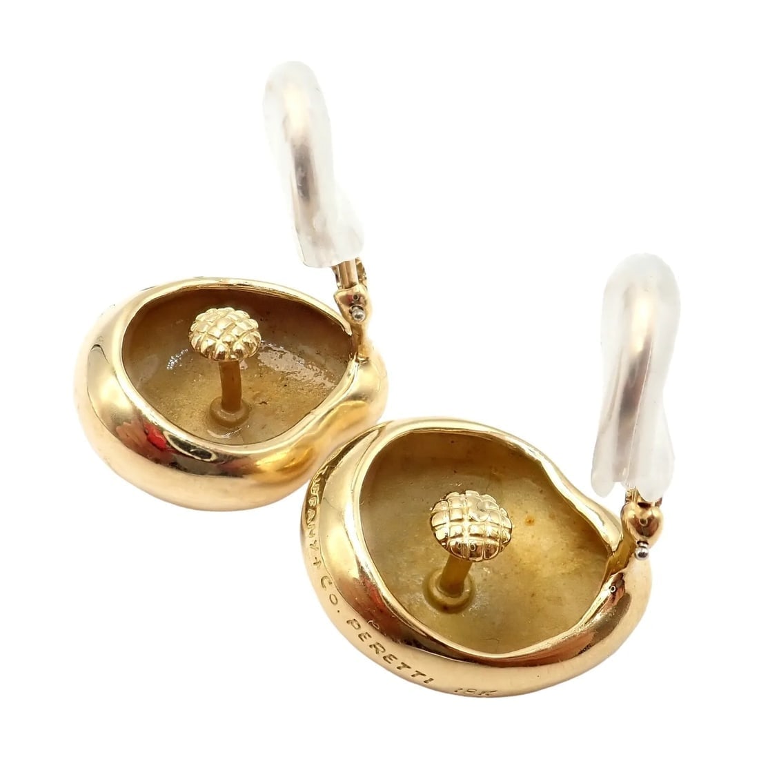 Authentic Tiffany & Co Peretti 18k Yellow Gold Extra Large Thumbprint Earrings - 3