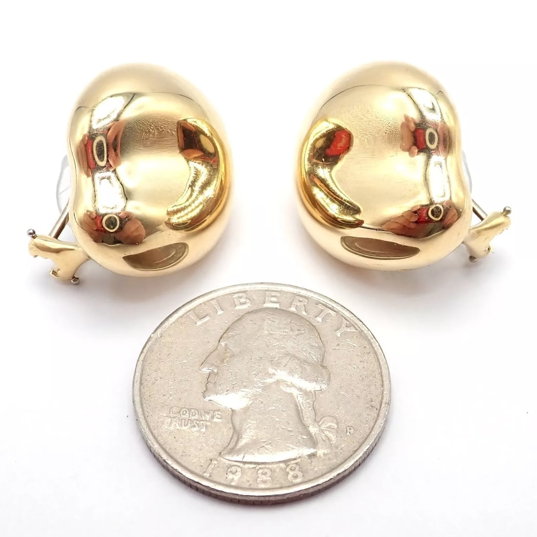 Authentic Tiffany & Co Peretti 18k Yellow Gold Extra Large Thumbprint Earrings - 4