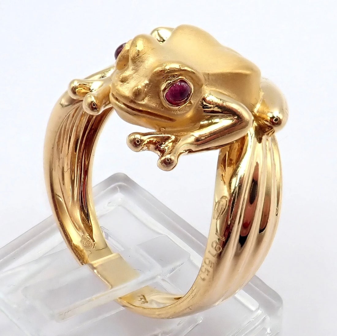 Rare! Carrera Y Carrera CyC 18k Yellow Gold Frog Ruby Ring - 11